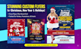 design custom holiday flyers for christmas, new year, halloween, and more