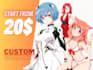create amazing anime couple illustration for your oc or