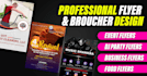 design event flyers, dj party flyers, food flyers, and promotion flyers