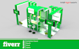 create 3d exhibition stand, booth ,kiosk design