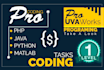 do your coding tasks in matlab, python, php, javascript
