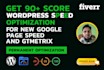 speed optimize wordpress website, google pagespeed insights, page speed gtmetrix
