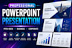 a professional powerpoint presentation, pitch deck or keynote