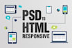 convert psd to html or sketch to html with fully responsive