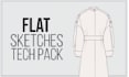 make fashion technical sketch flat drawings cad of clothes