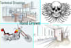 draw technical sketch of any object