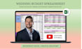 send a wedding budget expense planner excel spreadsheet