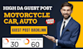 provide motorcycle car auto guest post backlink service for SEO high da DR link