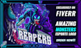 design any monster illustration for esports logo and tshirt
