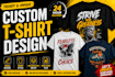 design trendy custom street wear or merch t shirt designs