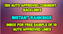 create 100 auto approved blog comment backlinks