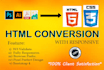 convert figma to html, pdf to html with responsive