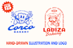 design hand drawn character illustration and logo brand