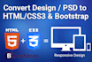 covert psd to html with responsive layout