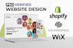 design shopify, wix, squarespace website