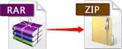 do rar to zip or zip to rar conversion