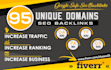 do 95 unique domain SEO backlinks on tf100 da100 sites