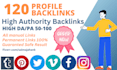 provide 120 high quality profile backlinks