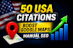 build 50 USA local citations for google maps SEO
