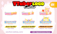design custom vtuber logo for your live2d vtuber model on cute anime manga style
