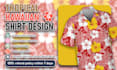 create a floral tropical hawaiian shirt ready to print