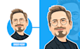 draw avatar, cartoon caricature for profile in 24 hours