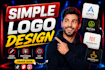 create simple name logo design