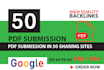 do PDF creation and submission on document sharing sites