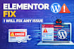 fix elementor issues, broken layout, or responsive problems fast