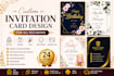 design a custom invitation card for birthday wedding and any event