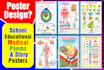 create school educational,medical poster,flyer, infographic design in 12h
