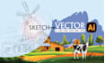 create artistic  vector illustration in adobe illustrator