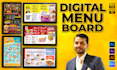 design animated digital menu board and modern menu for tvs