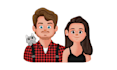 draw cute cartoon portrait for couple, family, wedding