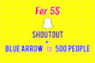 do snapchat shoutout, blue arrow to 3000 people