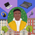create colorful 2d illustrations
