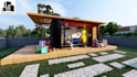 do 2d 3d container house design plan and render