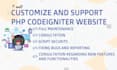 customize and support PHP codeigniter coded website