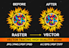 redraw vector tracing, raster to vector image or vector logo