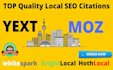 create top local SEO citations like yext moz brightlocal and whitespark