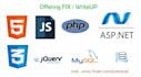 fix or write html, css, js, jquery, php, dot net snipets