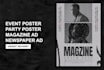 design stunning event and party, magazine or newspaper ad
