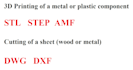 design solidworks cad models, stl and step files