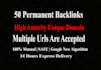 do 20 permanent backlinks for your multiple urls