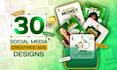 create 30 unique social media posts designs for whole month