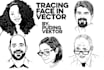 tracing portrait to vector black and white in fast delivery