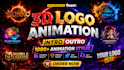 create premium 3d logo animation intro video in 4k