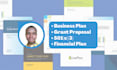 write an investor ready business plan, grant proposal, 501c3, startup