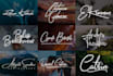 design scripted handwritten signature or font or photography or text logo
