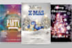 do party event, new year, christmas xmas party flyers